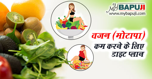 वजन (मोटापा) कम करने के लिए आहार योजना - Motapa Kam Karne ke Liye Diet Plan in Hindi